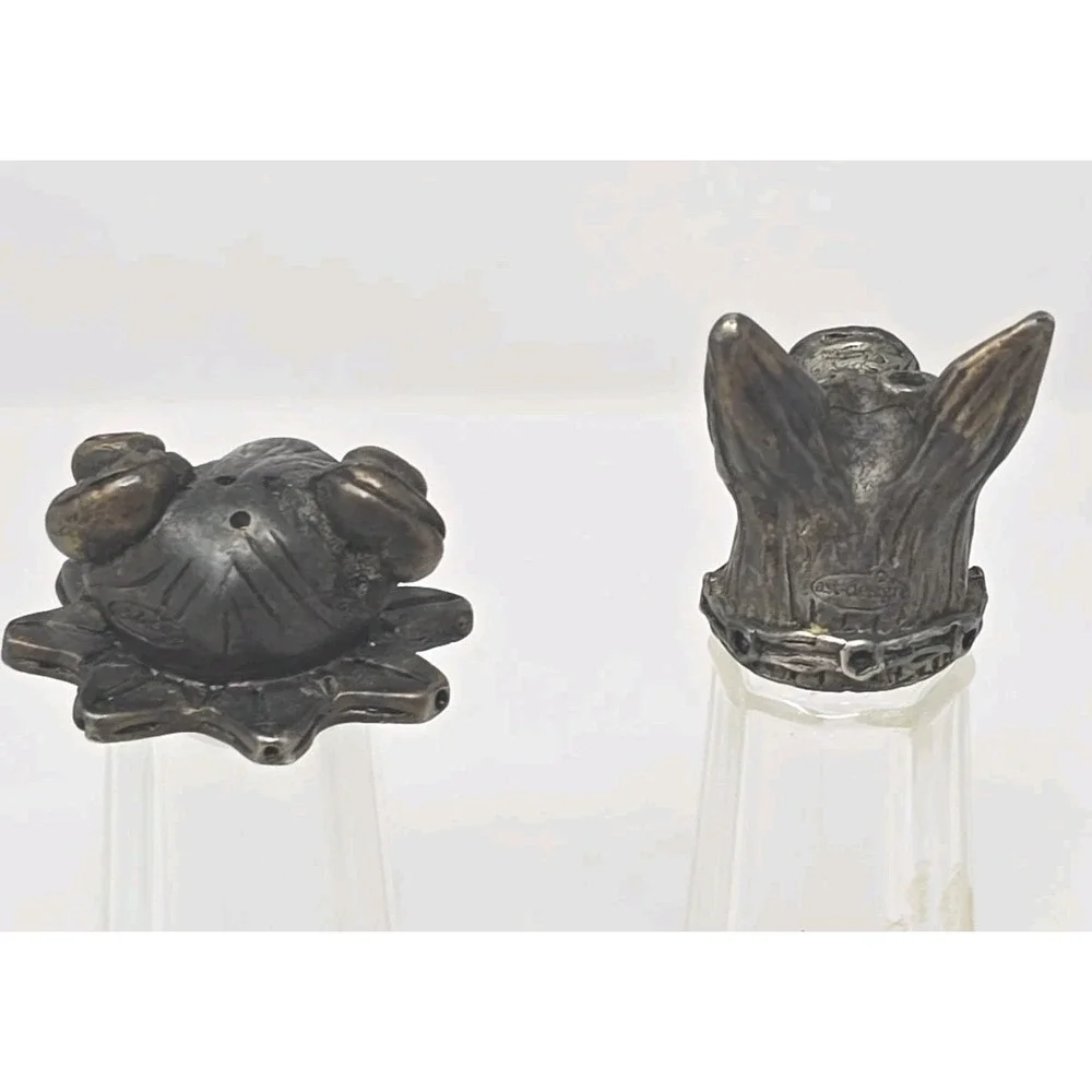 Cast Design Pewter Frog & Pig Head Salt & Pepper Shaker USA - 5